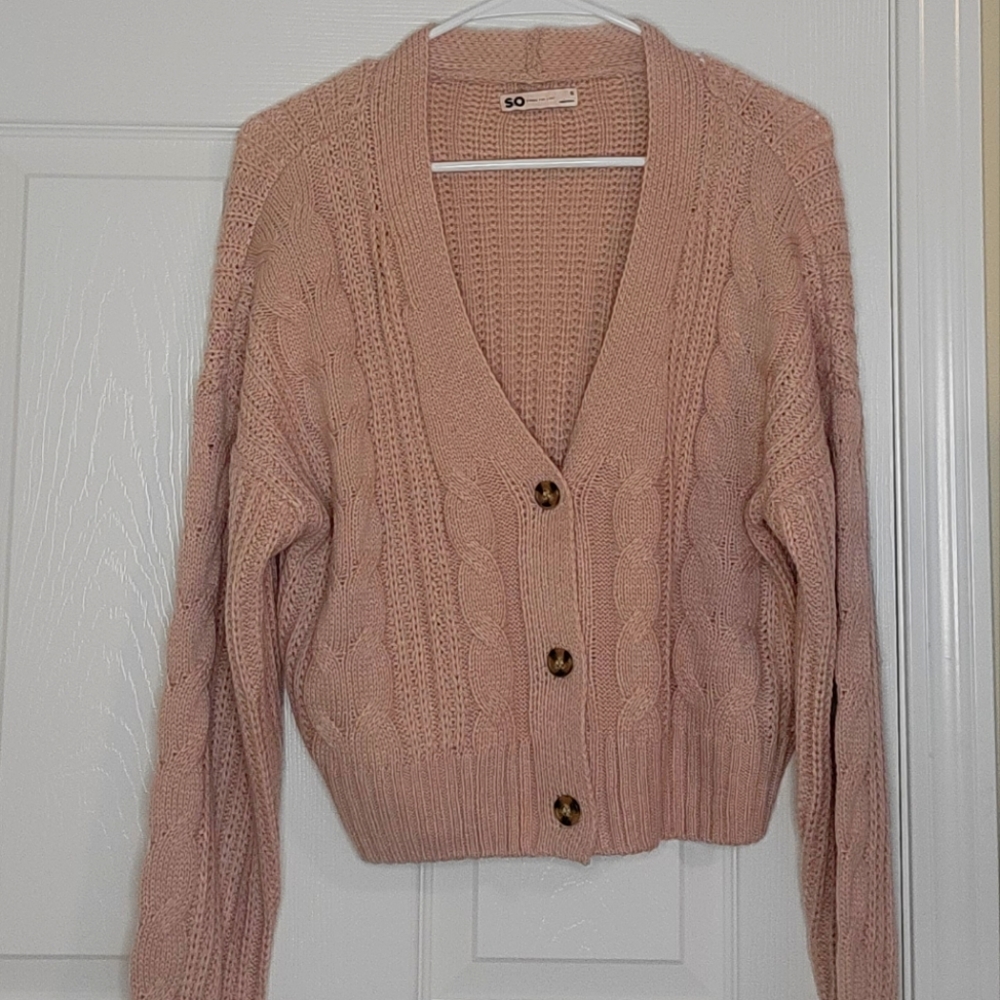 SO Blush crop sweater small